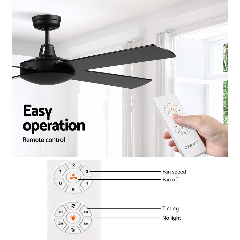 Devanti 52'' DC Ceiling Fan 4 Blades with Remote view 5
