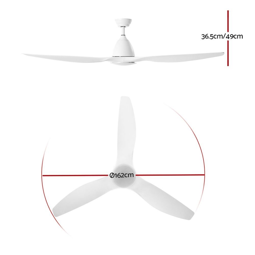 Devanti 64'' DC Ceiling Fan with Light & Remote view 2