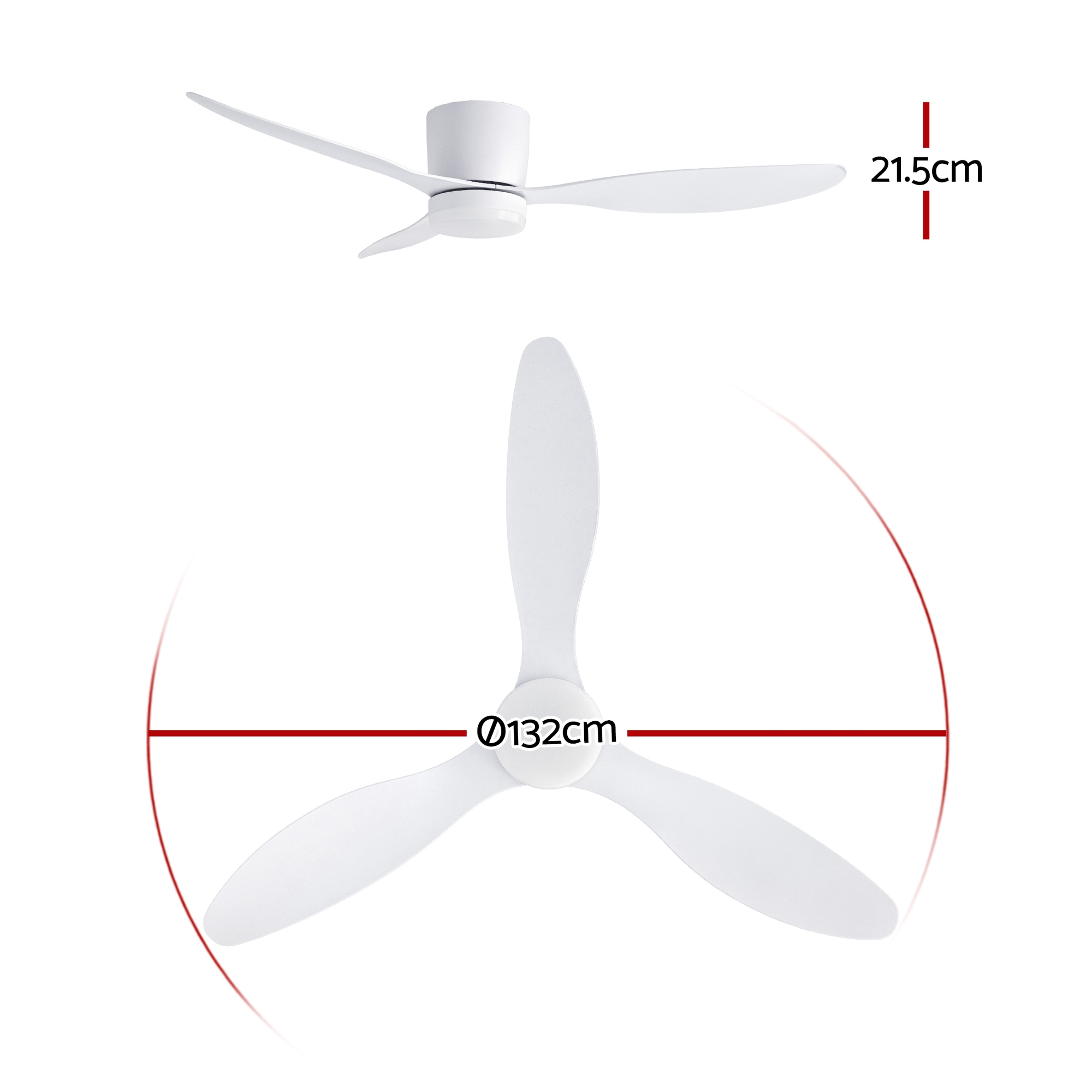 Devanti 52'' 3-Blade DC Ceiling Fan with Light view 2