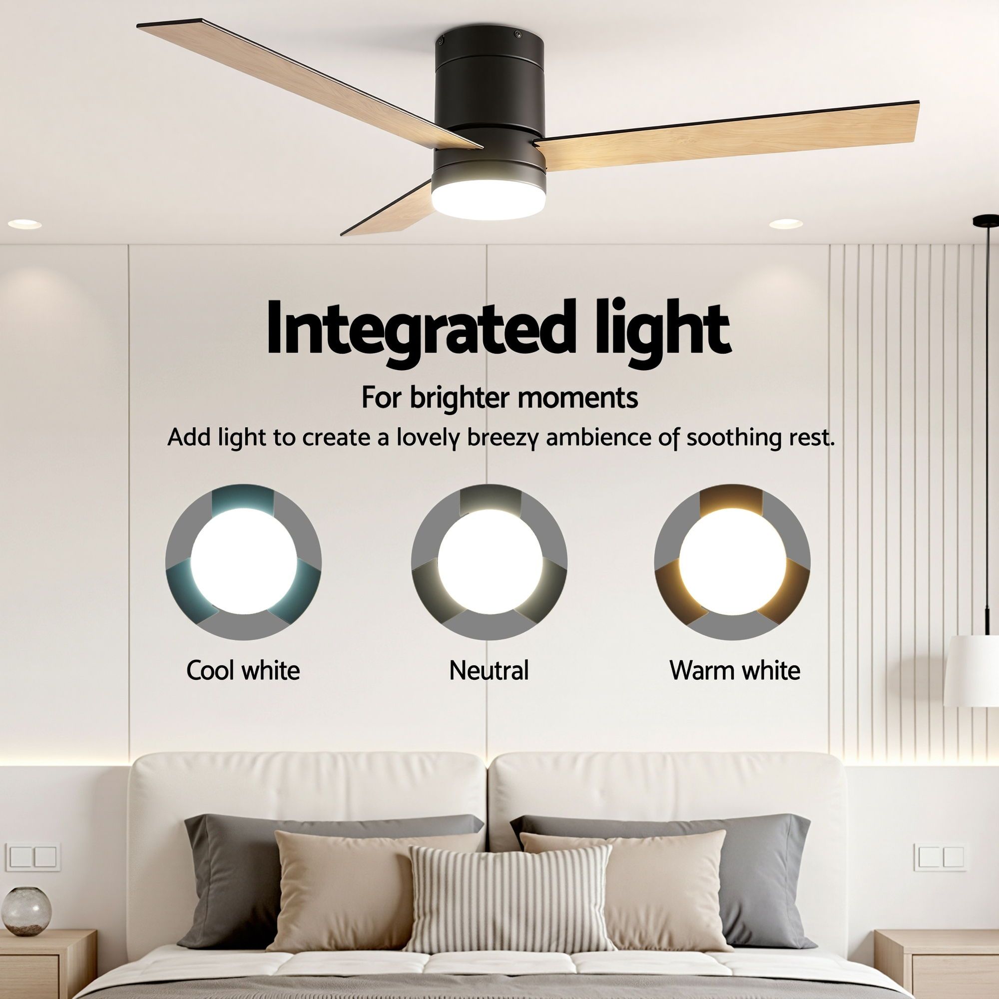 Devanti 52'' Double-Sided Ceiling Fan with Light view 4