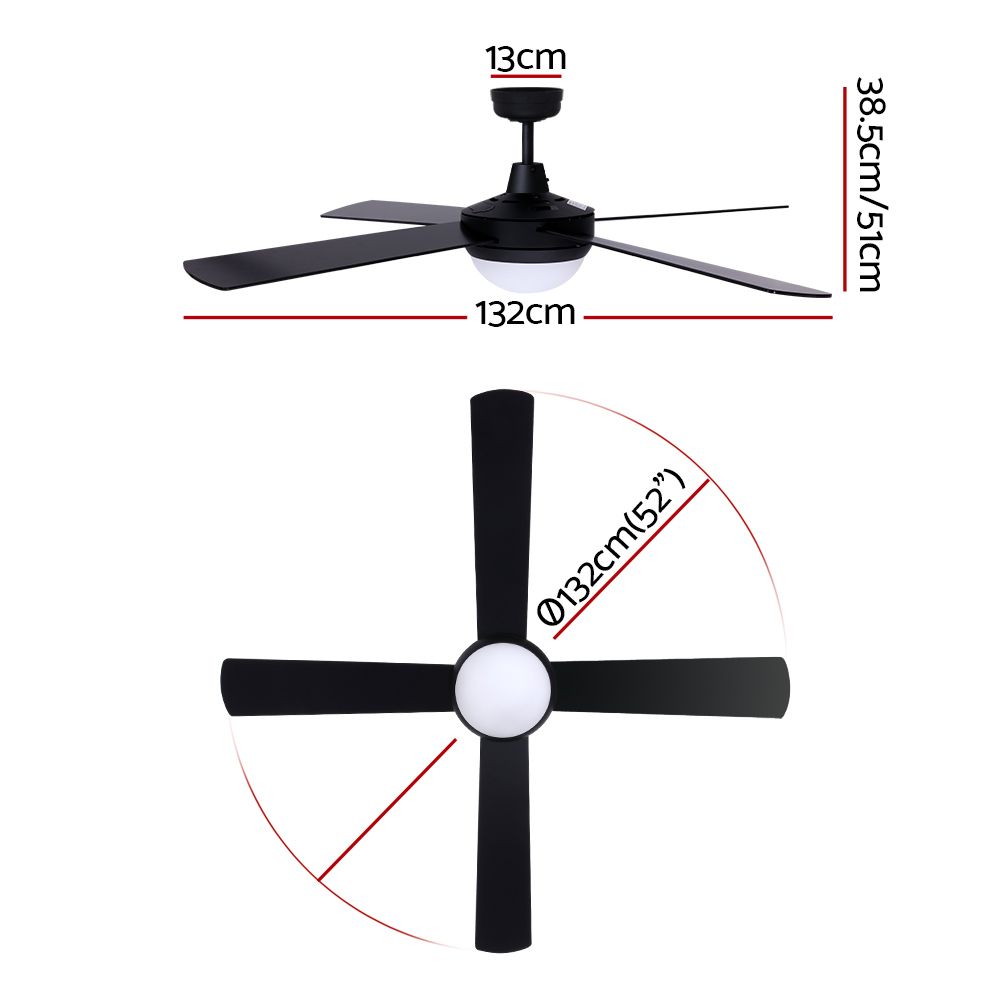 Devanti 52'' DC Ceiling Fan with Light & Remote view 2