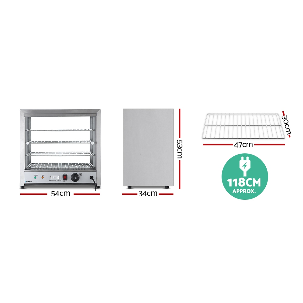 Devanti Food Warmer Display Showcase Cabinet view 2