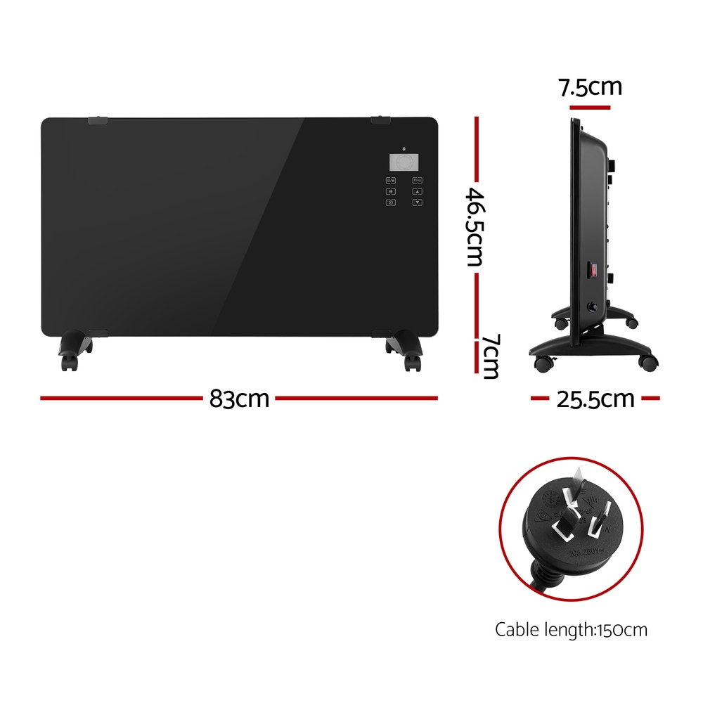 Devanti Convection Heater 2000W LED Display view 2