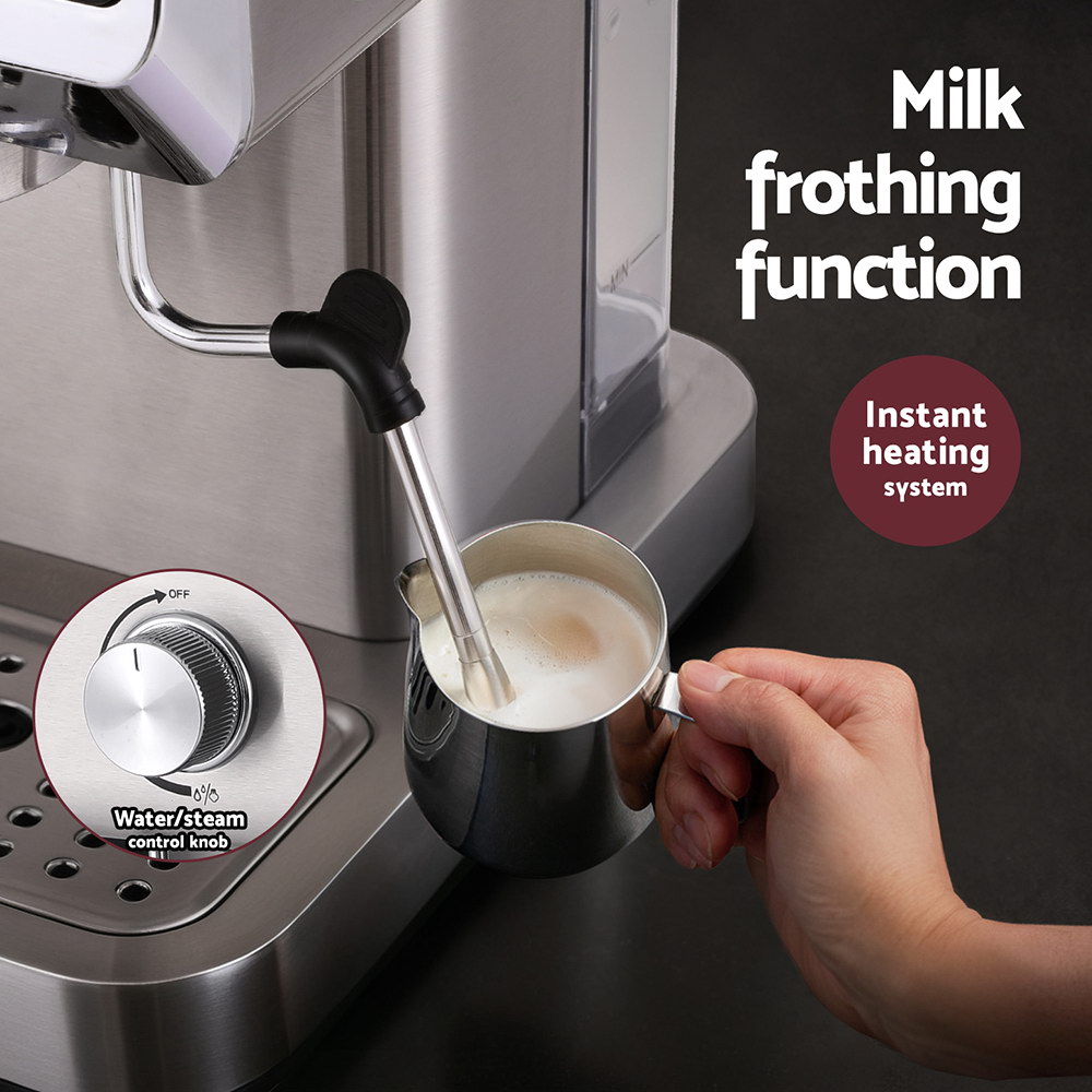 Devanti 20 Bar Espresso Coffee Machine Cafe Maker view 5