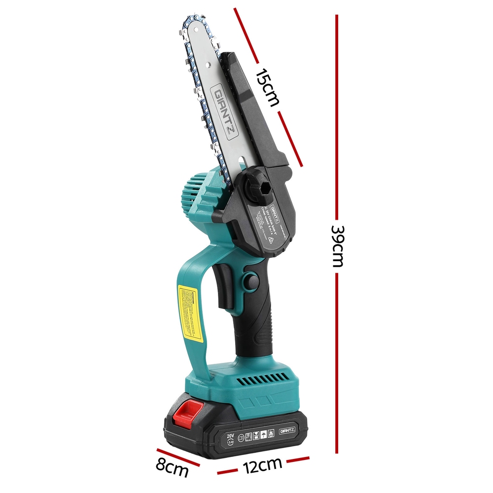 Giantz 6 Inch Mini Cordless Chainsaw Rechargeable Cutter view 2