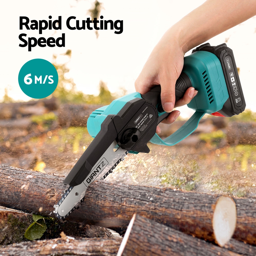 Giantz 6 Inch Mini Cordless Chainsaw Rechargeable Cutter view 4