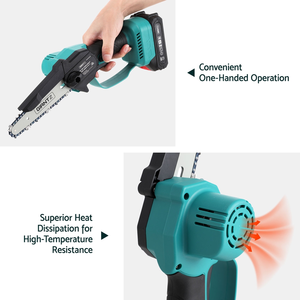 Giantz 6 Inch Mini Cordless Chainsaw Rechargeable Cutter view 5
