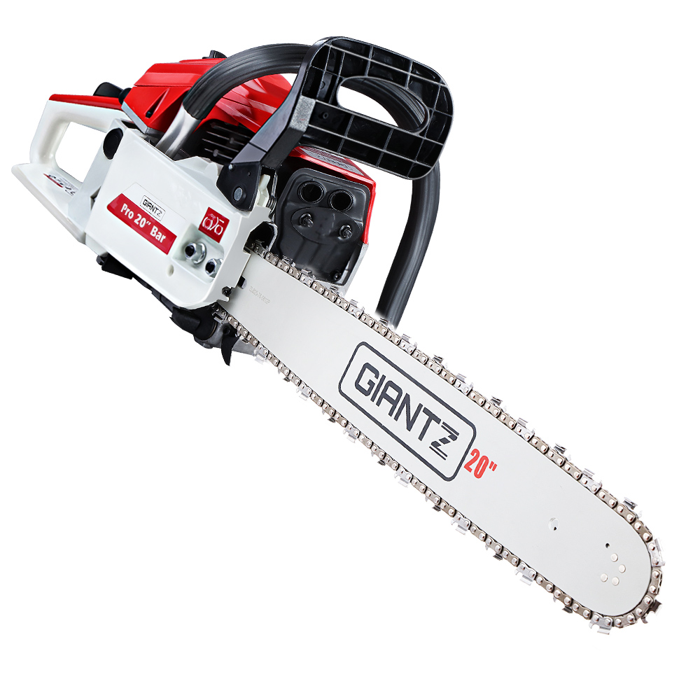 Giantz 58CC Petrol Chainsaw 20 Inch Bar E-Start, White