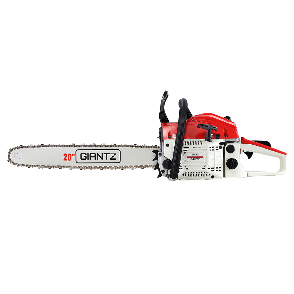 Giantz 58CC Petrol Chainsaw 20 Inch Bar E-Start, White view 3