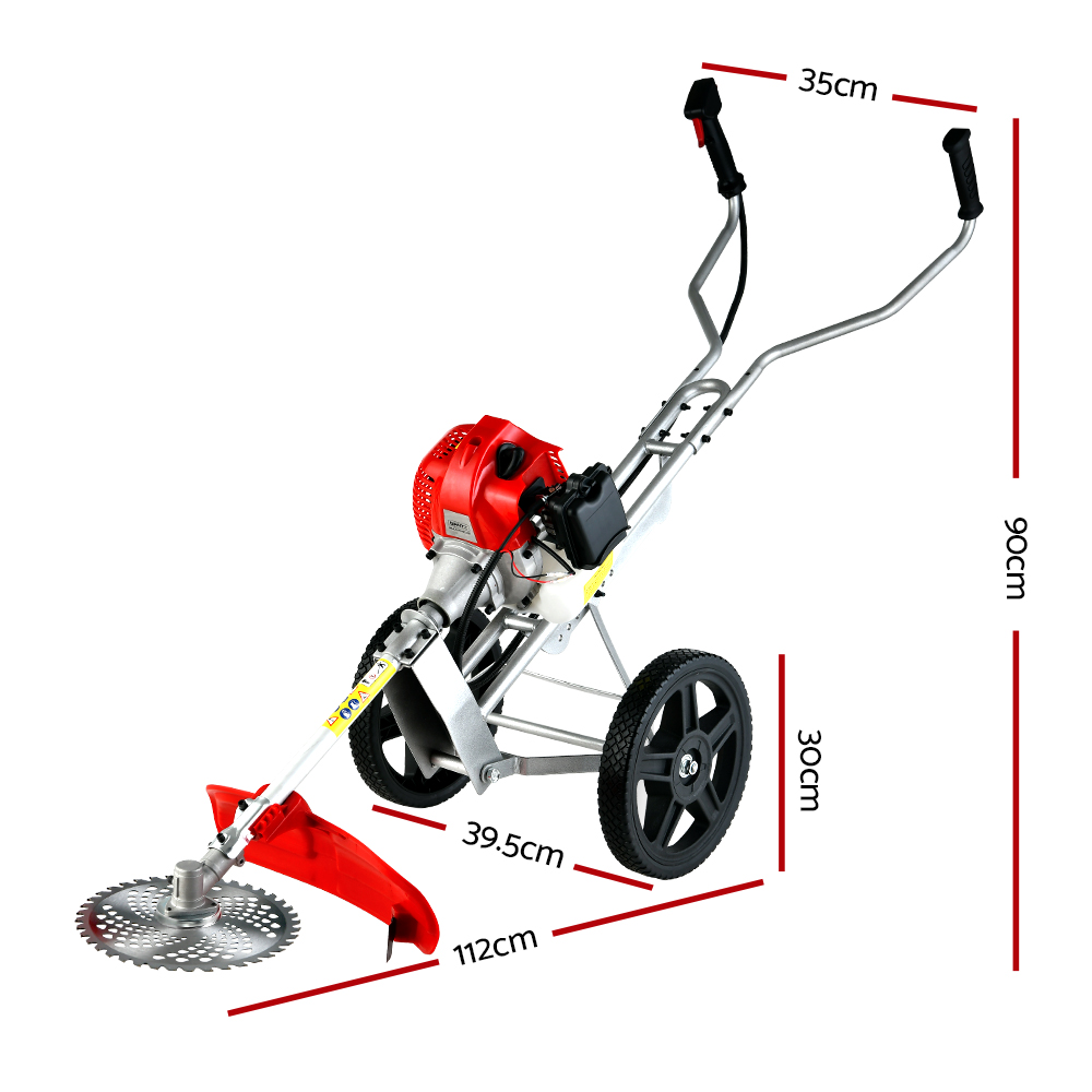 Giantz 52cc Brush Cutter 3 in 1 Whipper Saw with Wheel view 3