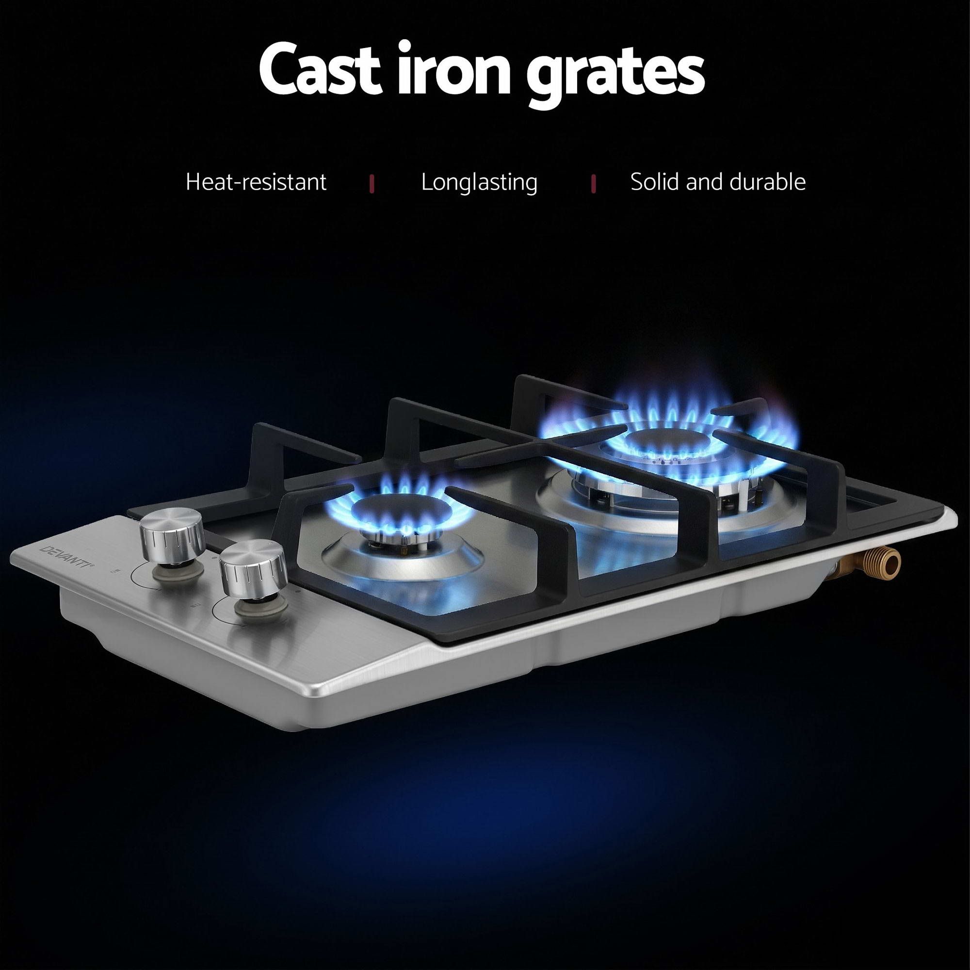 Devanti 30cm 2 Burner Gas Cooktop view 5