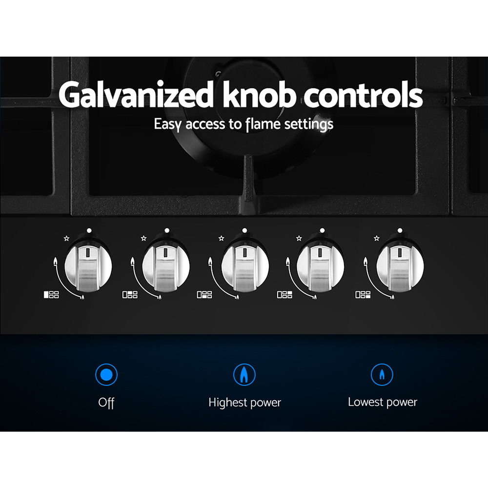 Devanti 90cm 5 Burner Gas Cooktop view 4