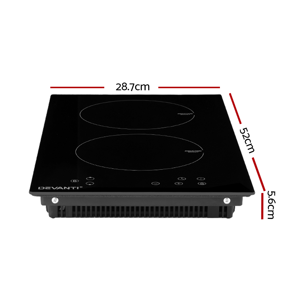 Devanti 30cm Induction Cooktop 2 Cooking Zones view 2