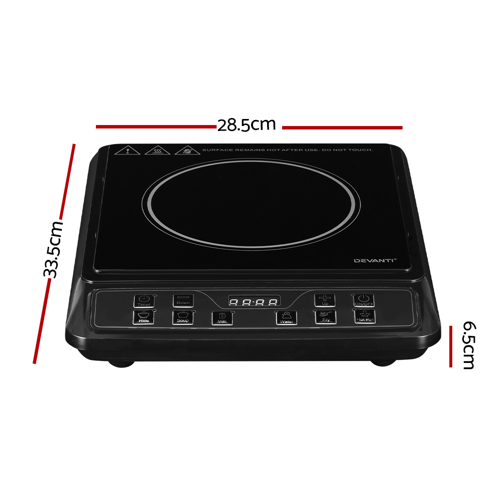 Devanti 30cm Portable Induction Cooktop 6 Modes view 2