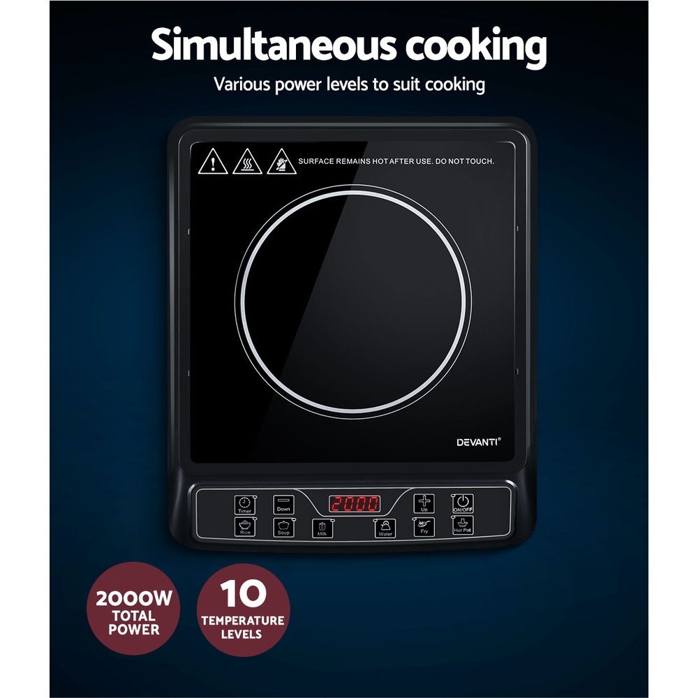 Devanti 30cm Portable Induction Cooktop 6 Modes view 5
