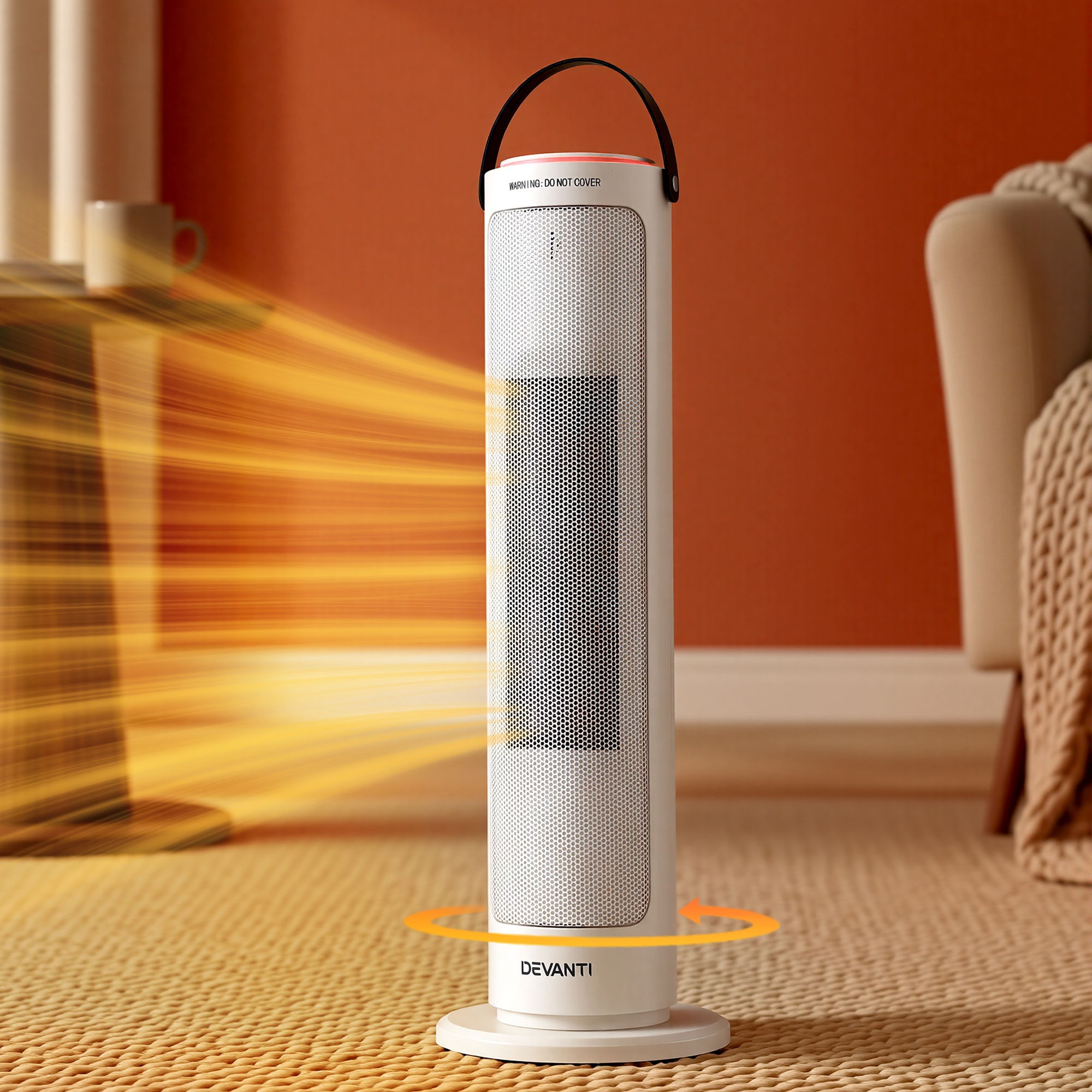 Devanti 2000W Ceramic Tower Heater Oscillating White