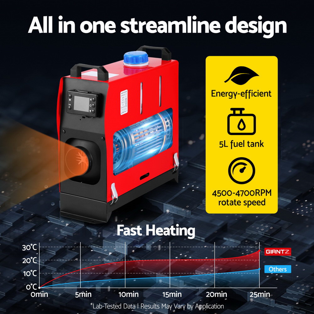 Giantz Diesel Air Heater 12V 5KW All in One with Remote view 5