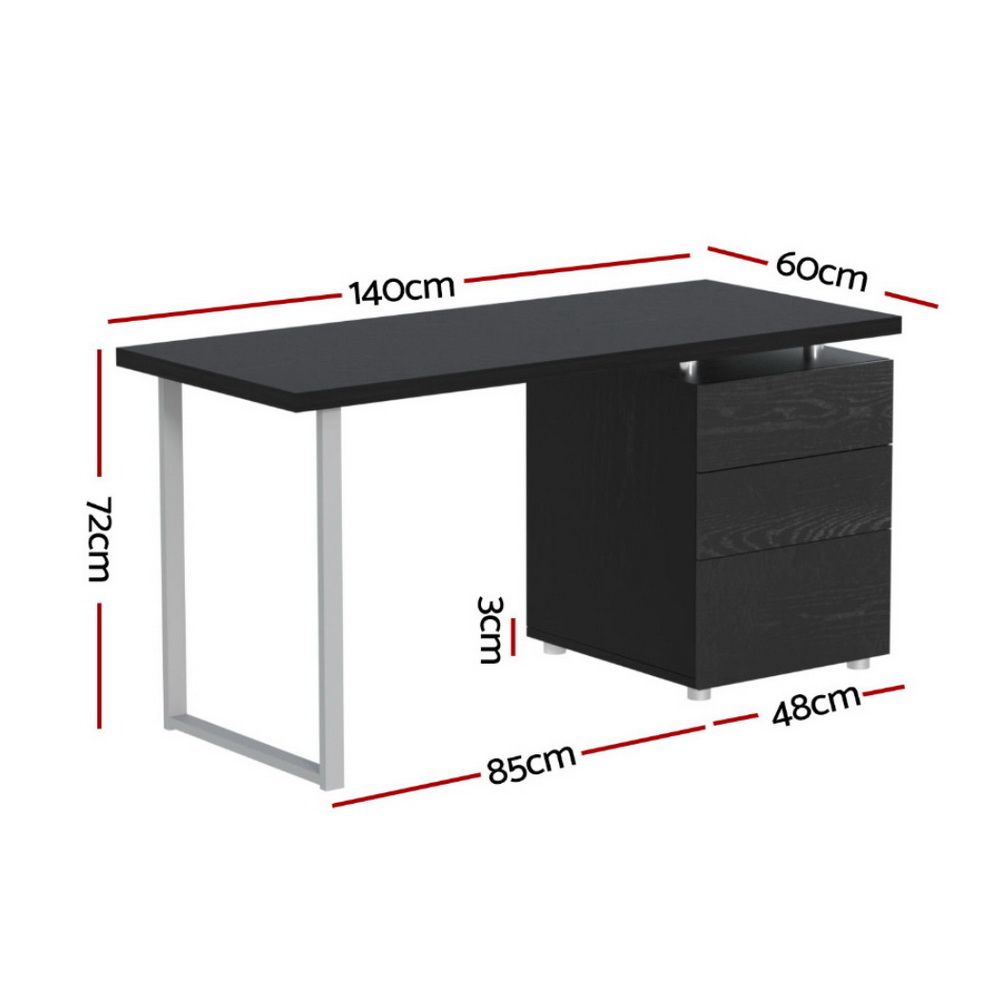 Artiss 140cm Computer Desk with 3 Drawers in 2 Colours view 2