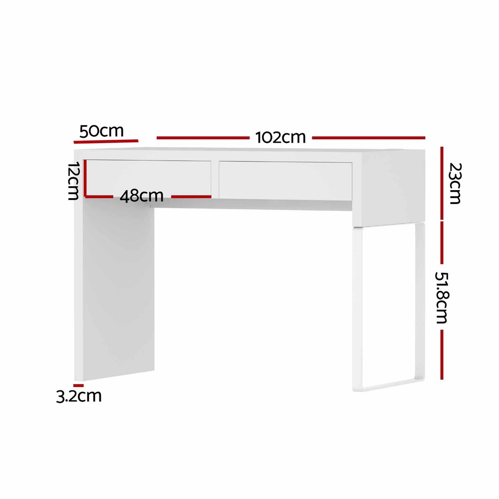 Artiss Computer Desk with Drawer White view 2