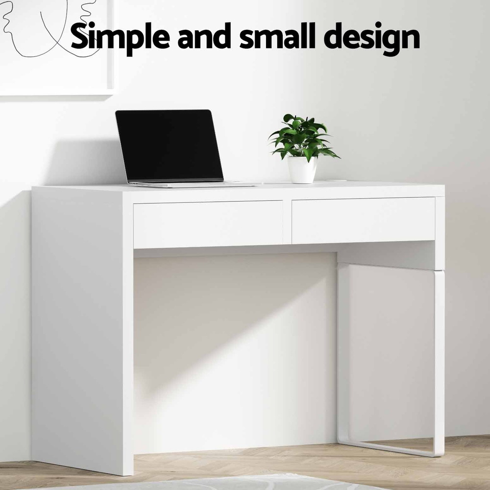 Artiss Computer Desk with Drawer White view 4
