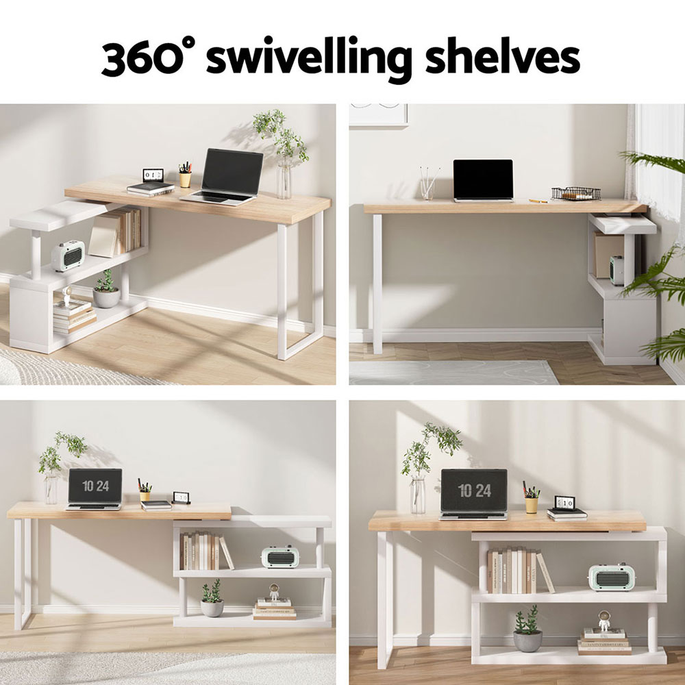 Artiss 140cm Computer Desk with Bookshelf view 4