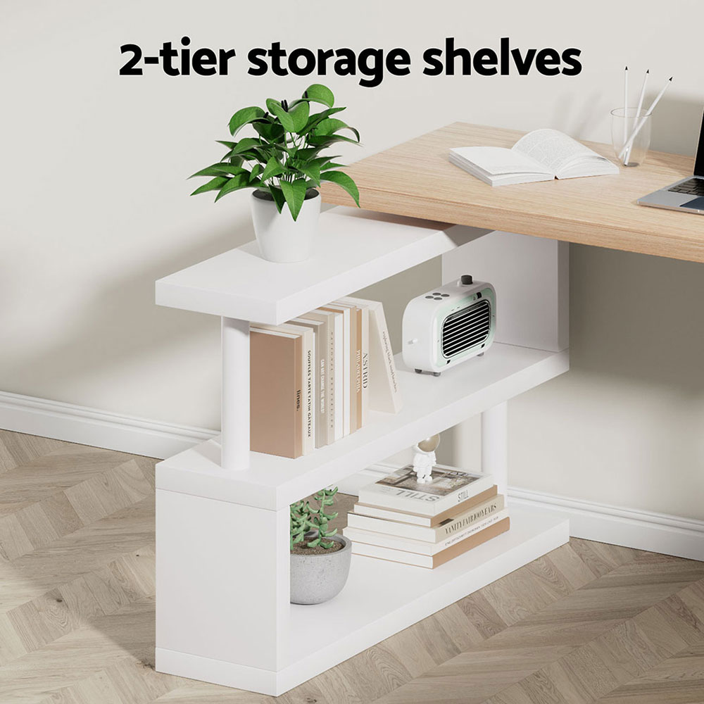 Artiss 140cm Computer Desk with Bookshelf view 5