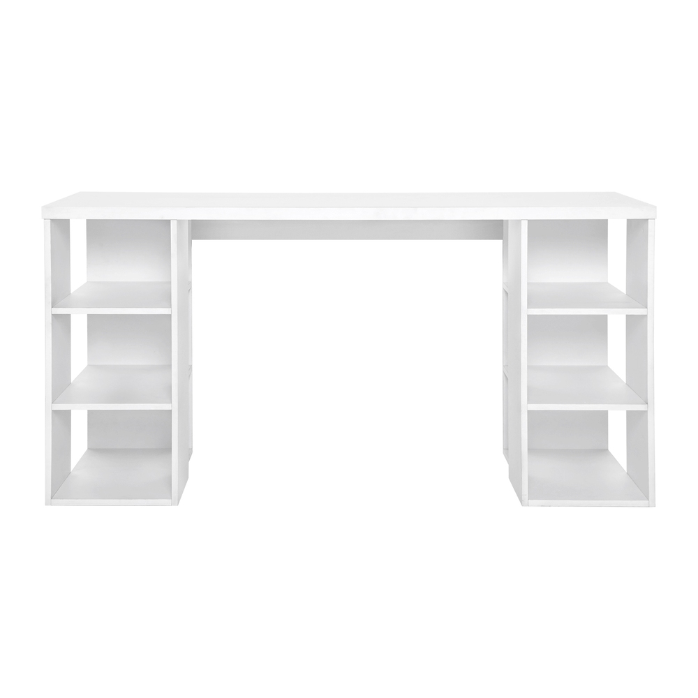 Artiss Computer Desk with Bookshelf Legs White 150cm view 3