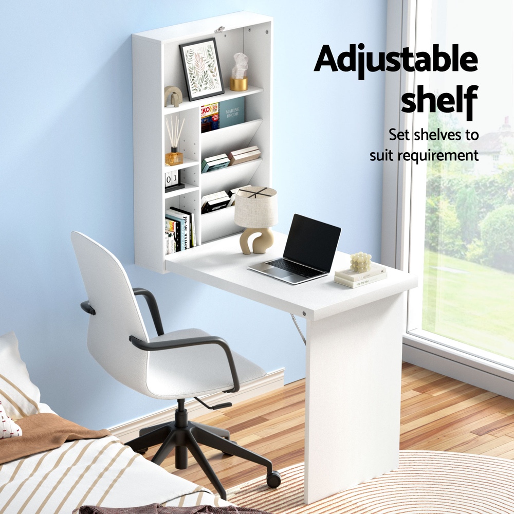 Artiss White Wall Mount Computer Desk view 5