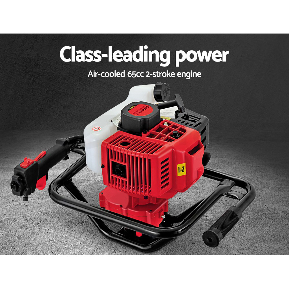 Giantz 65cc Post Hole Digger with Auger Options, Red view 4