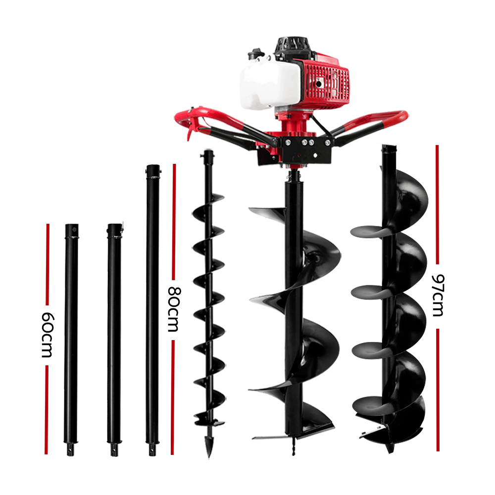 Giantz Petrol Post Hole Digger Drill with Auger Options view 2