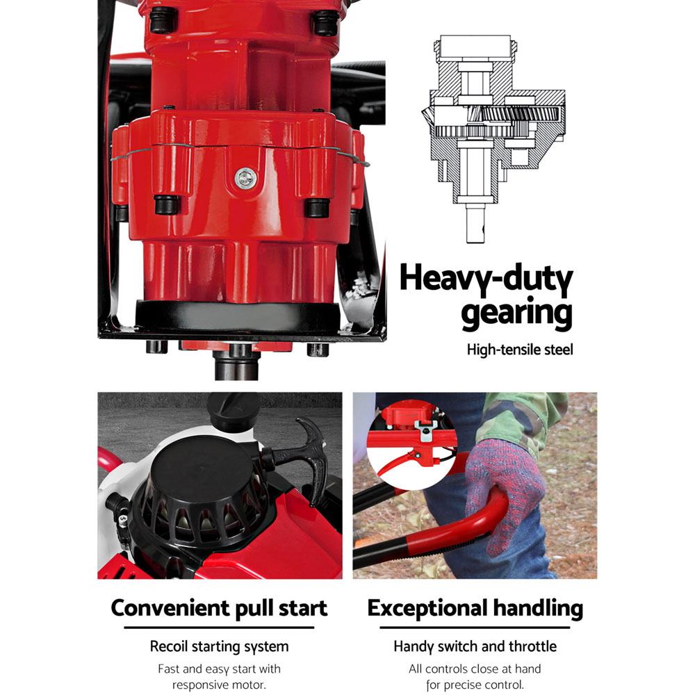 Giantz Petrol Post Hole Digger Drill with Auger Options view 4