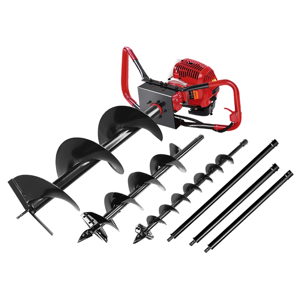Giantz Petrol Post Hole Digger and Auger Bit Kit