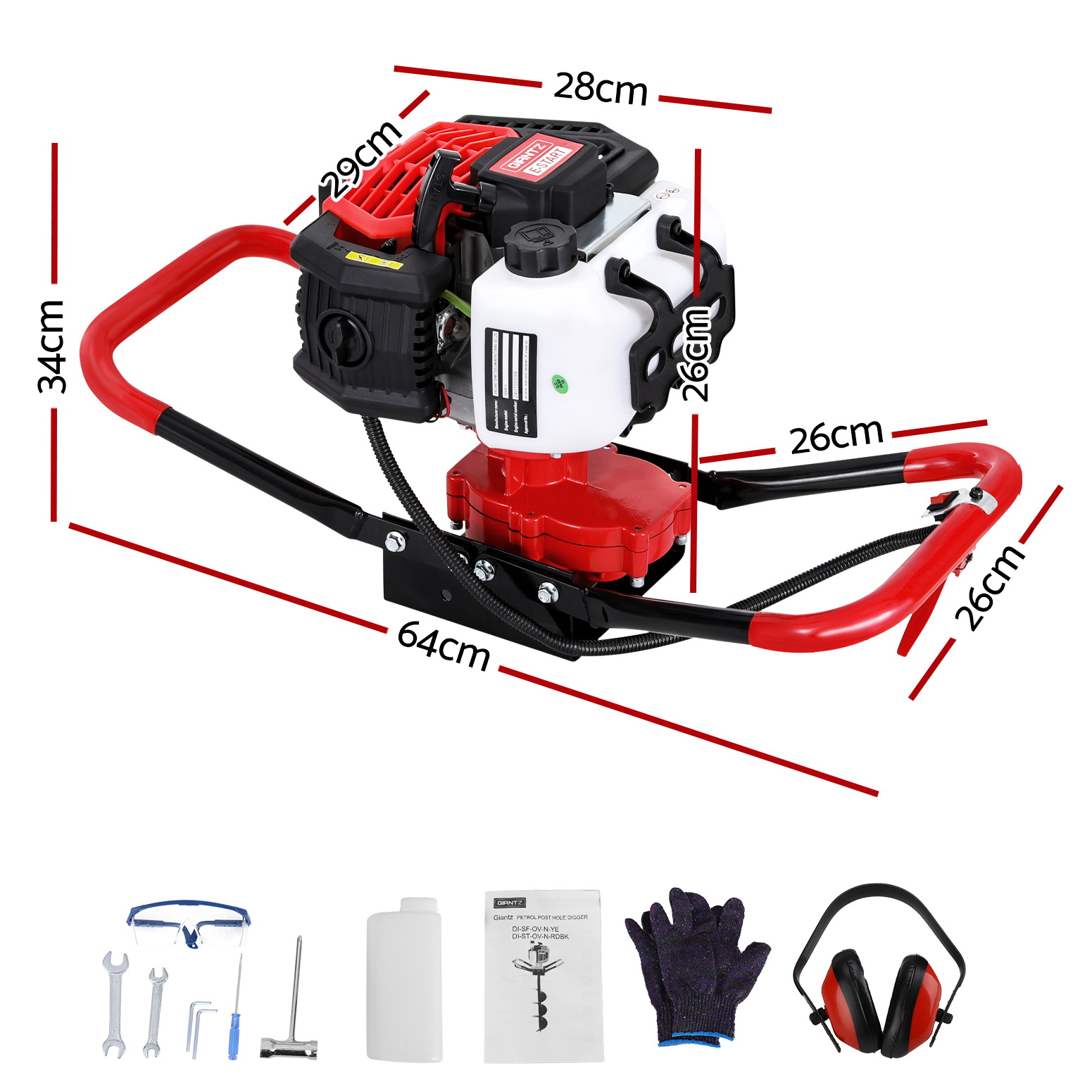 Giantz Pro Series Post Hole Digger Motor Only 65cc view 3