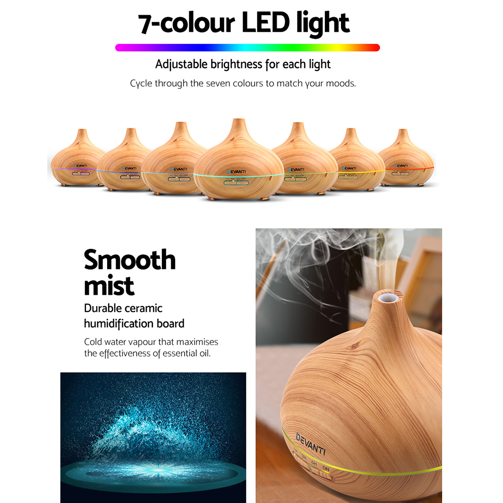 Devanti Wood Grain Aroma Diffuser 300ml view 5