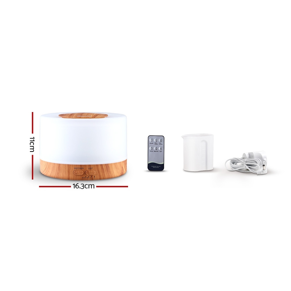 Devanti Ultrasonic Aroma Diffuser Light Wood 500ml view 2