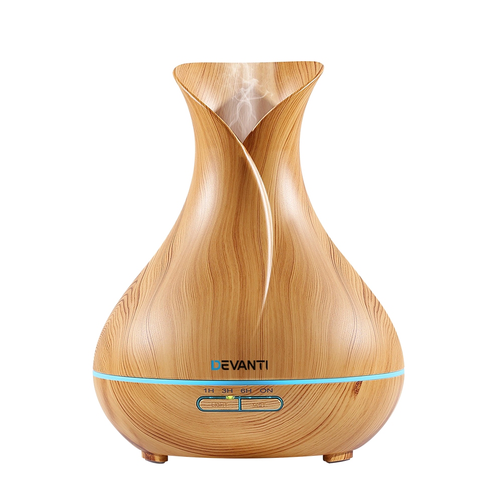 Devanti Aroma Diffuser Light Wood 400ml Humidifier
