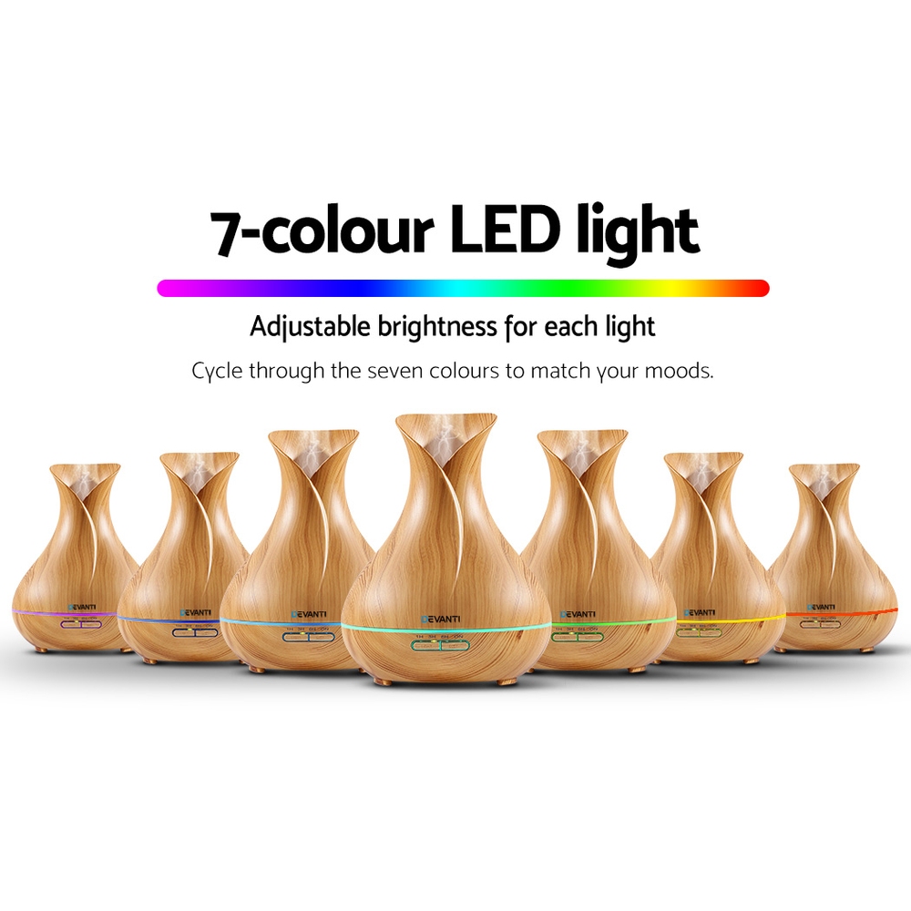 Devanti Aroma Diffuser Light Wood 400ml Humidifier view 5