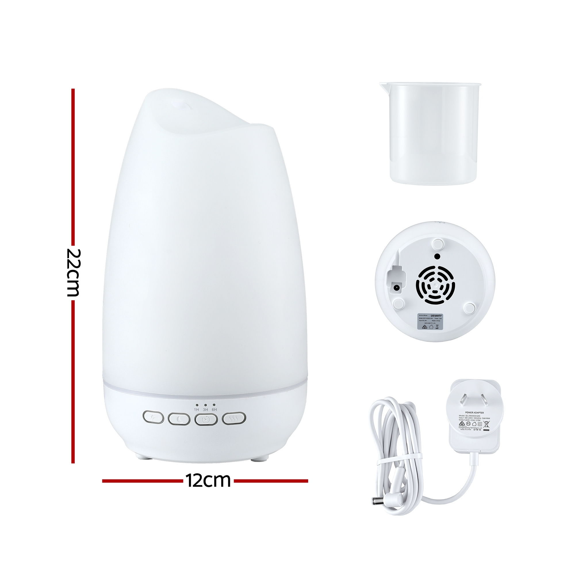 Devanti 300ml Ultrasonic Aroma Diffuser with LED Light view 2