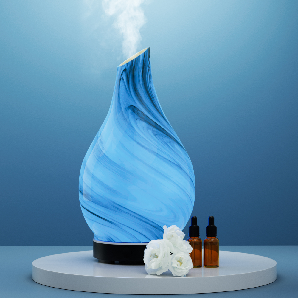 Devanti Blue Glass Aroma Diffuser LED Humidifier view 5