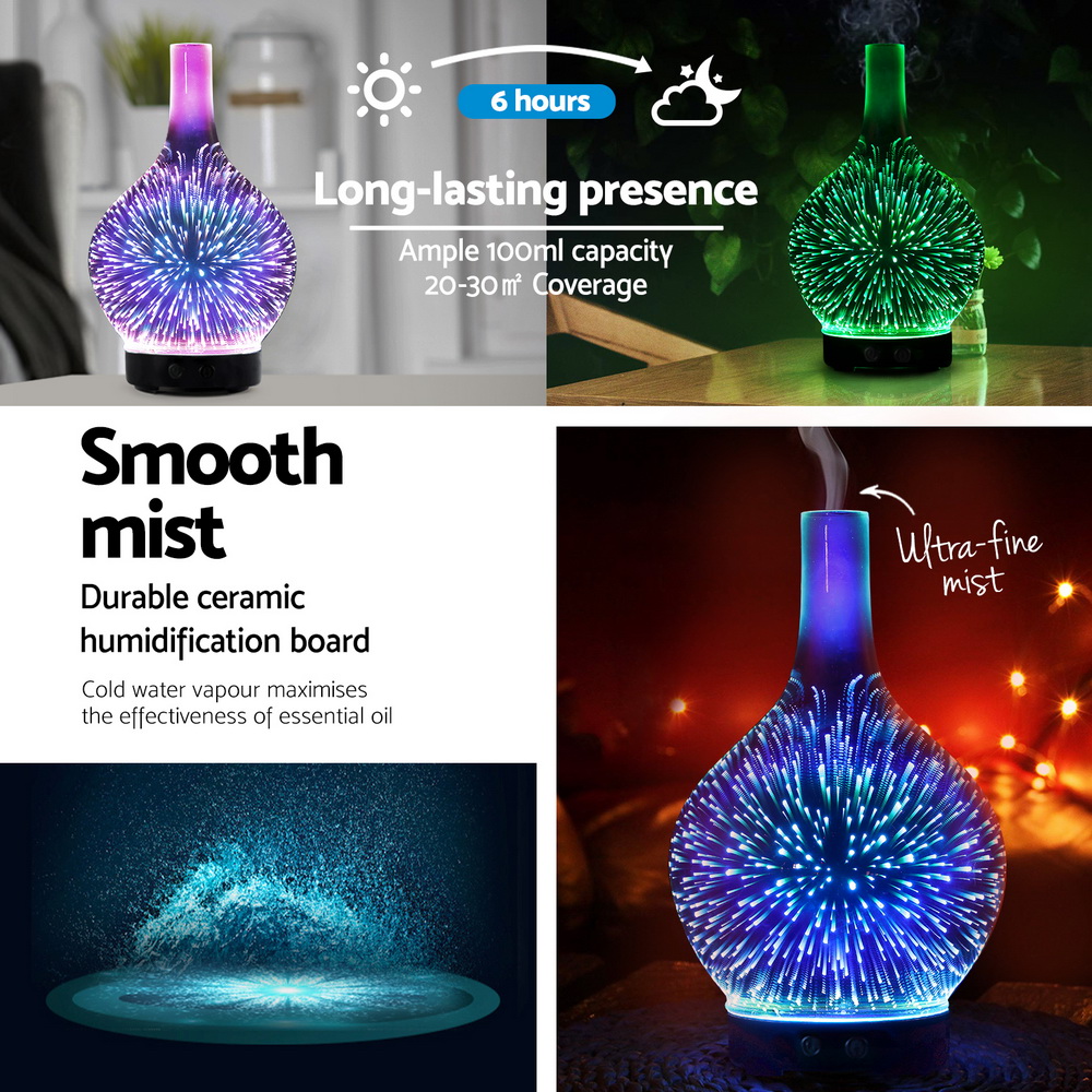 Devanti Ultrasonic Aroma Diffuser 3D Light Humidifier view 5