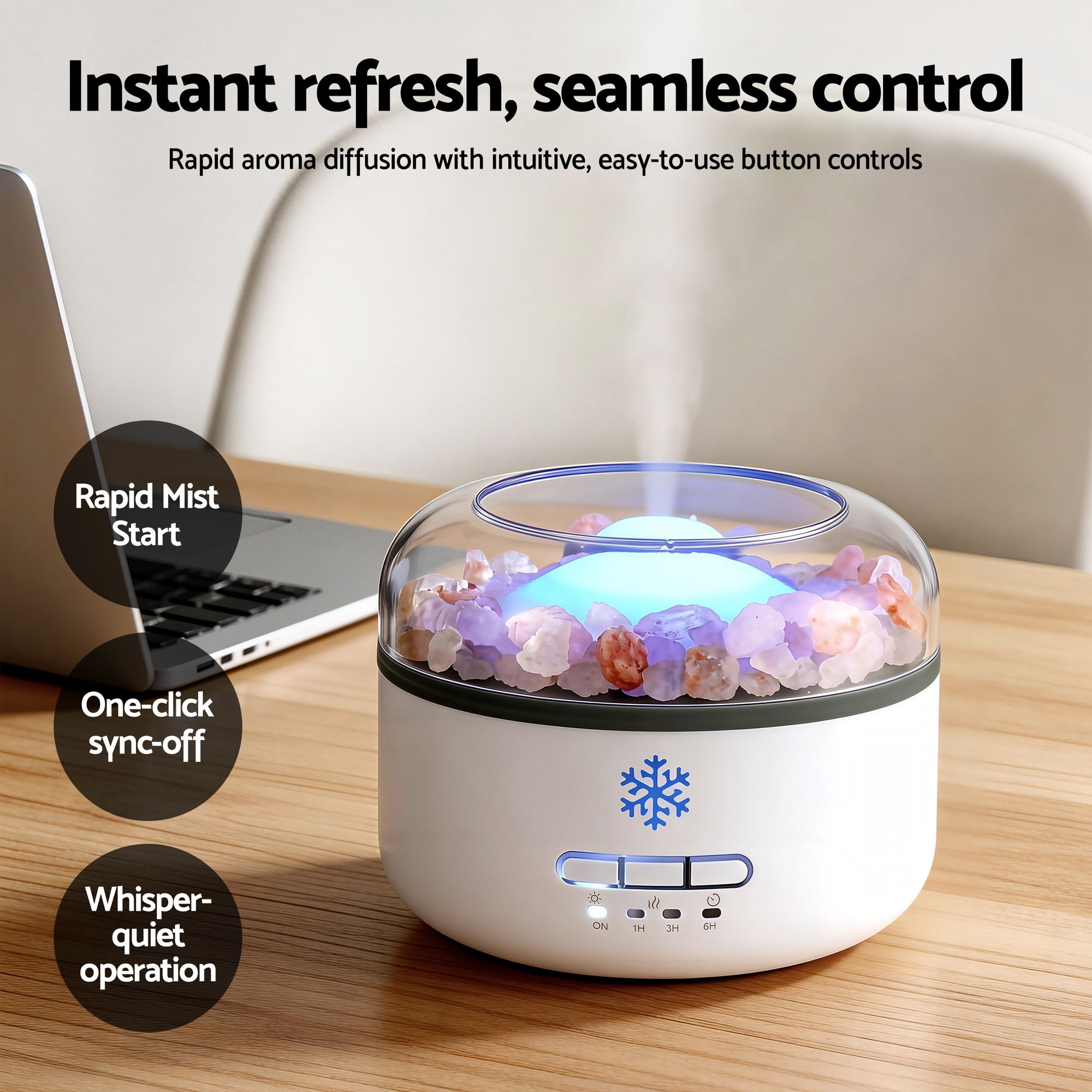 Devanti 150ml Salt Lamp Aroma Diffuser Humidifier view 4