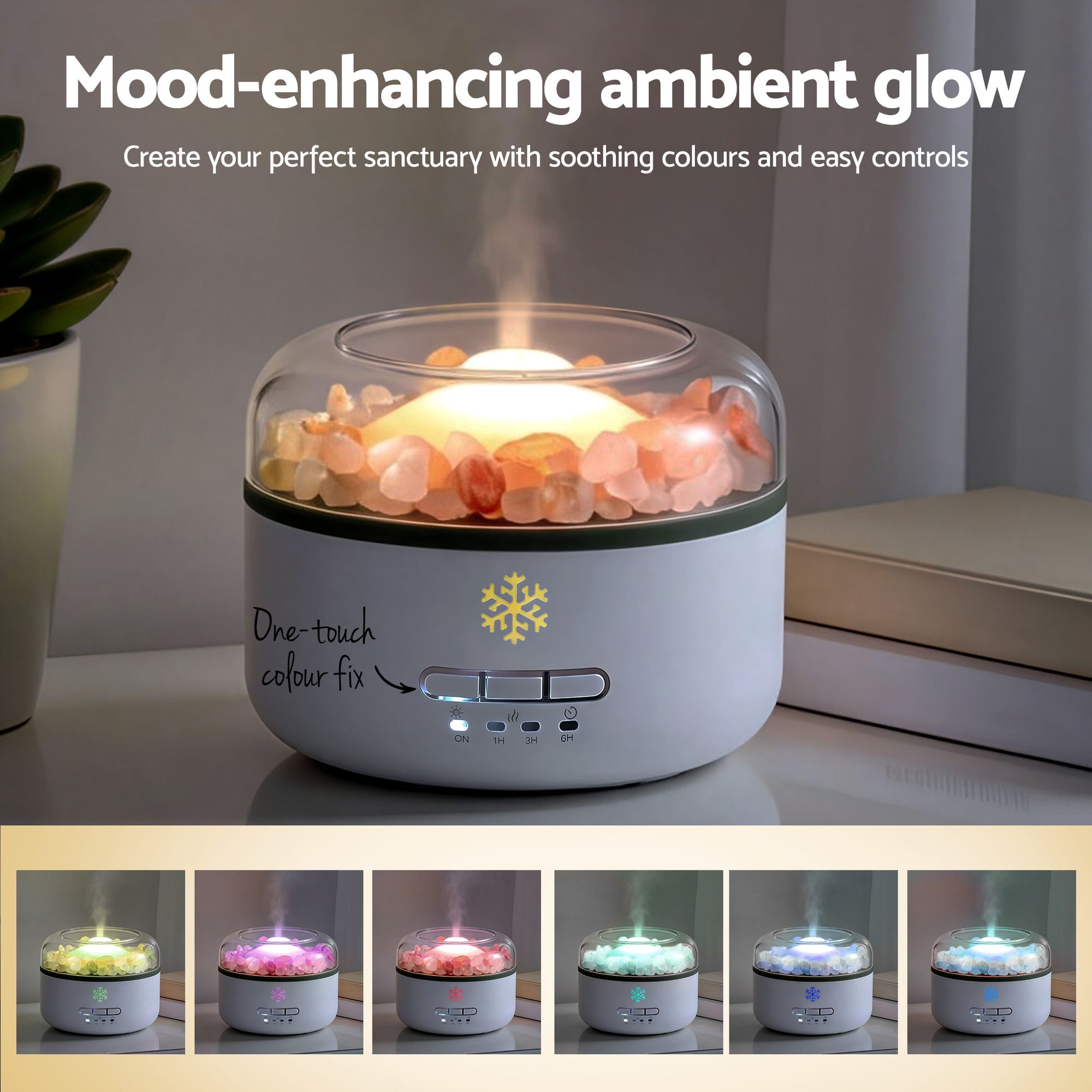 Devanti 150ml Salt Lamp Aroma Diffuser Humidifier view 5