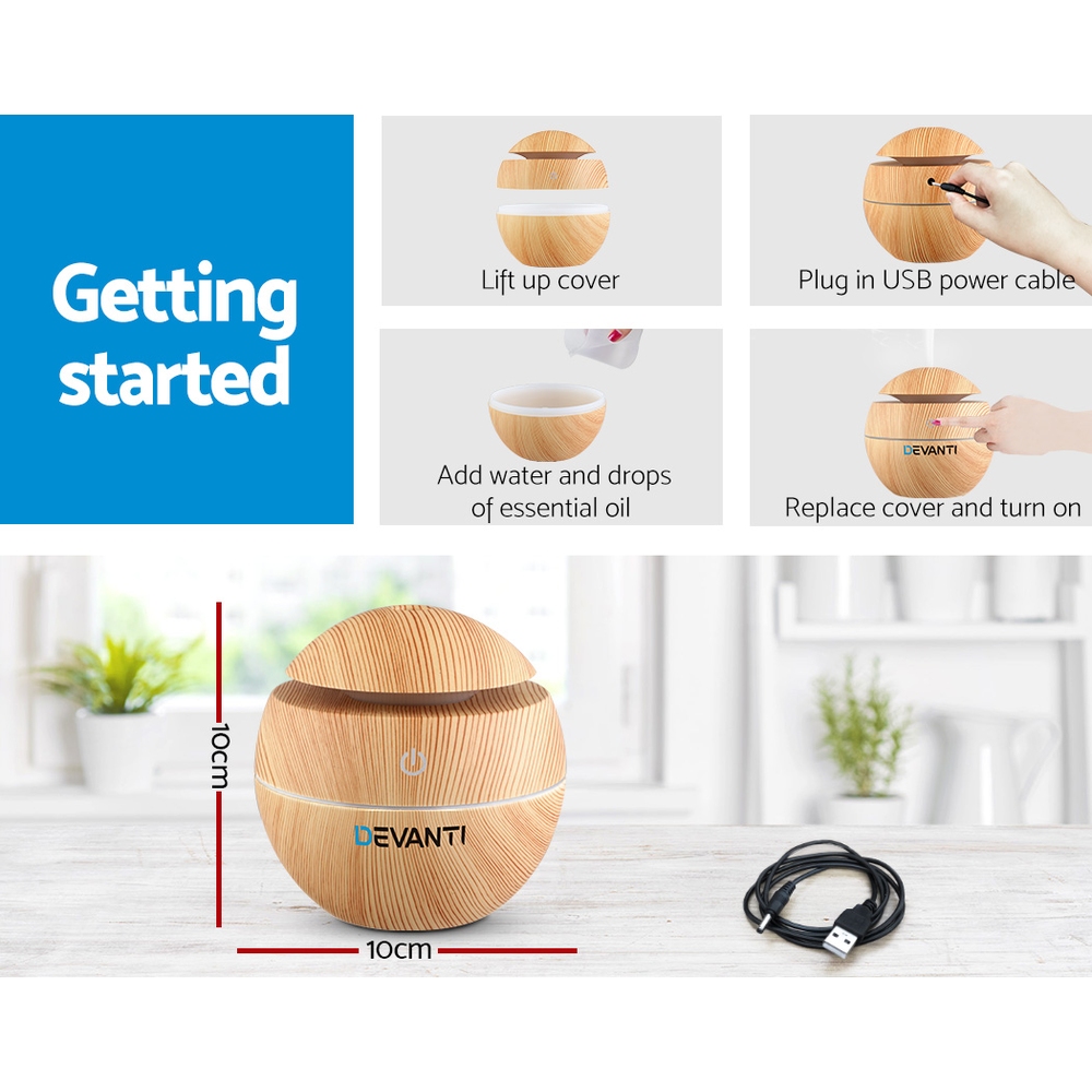 Devanti 4-in-1 Aroma Diffuser Humidifier 130ml view 2