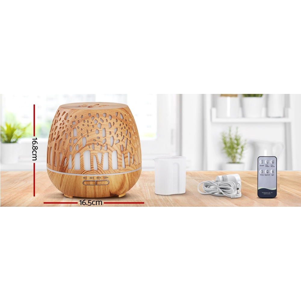 Devanti Aroma Diffuser Wood Grain 400ml Humidifier view 2