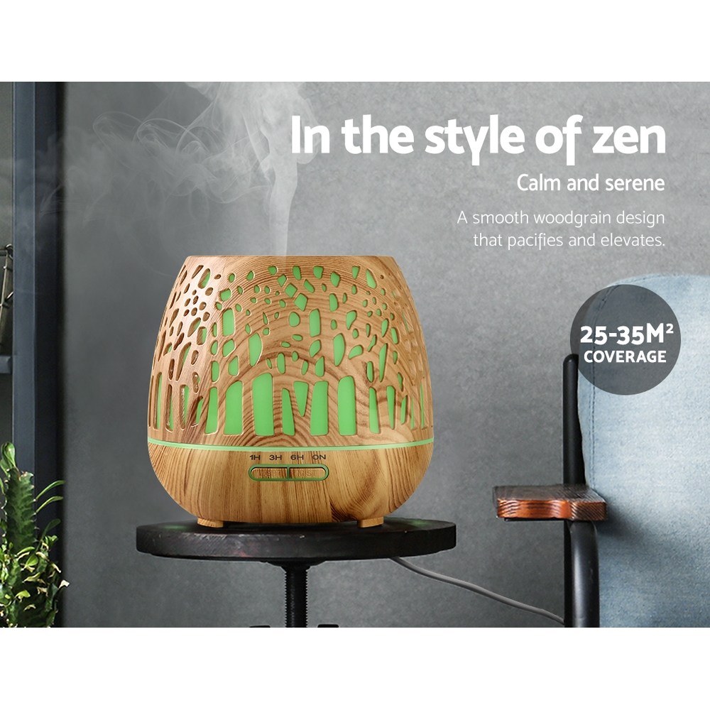 Devanti Aroma Diffuser Wood Grain 400ml Humidifier view 3