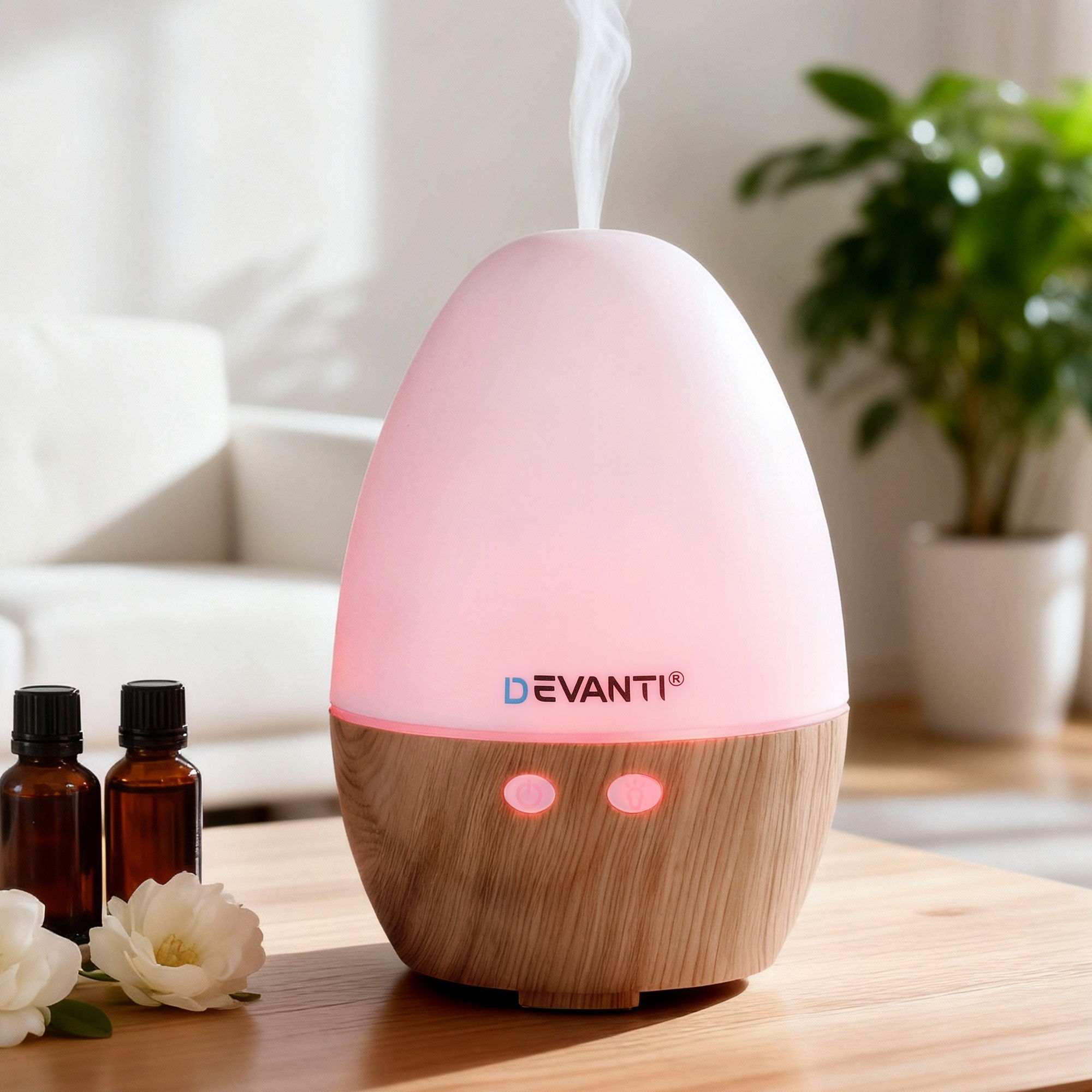 Devanti Ultrasonic Aroma Diffuser Forest Wood Grain Humidifier