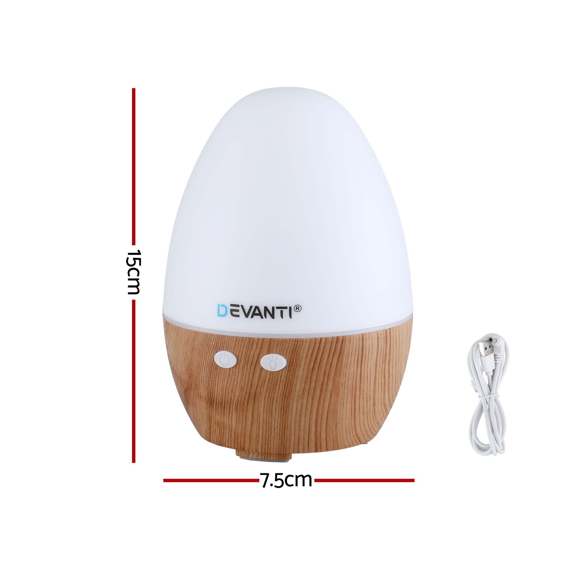 Devanti Ultrasonic Aroma Diffuser Forest Wood Grain Humidifier view 2
