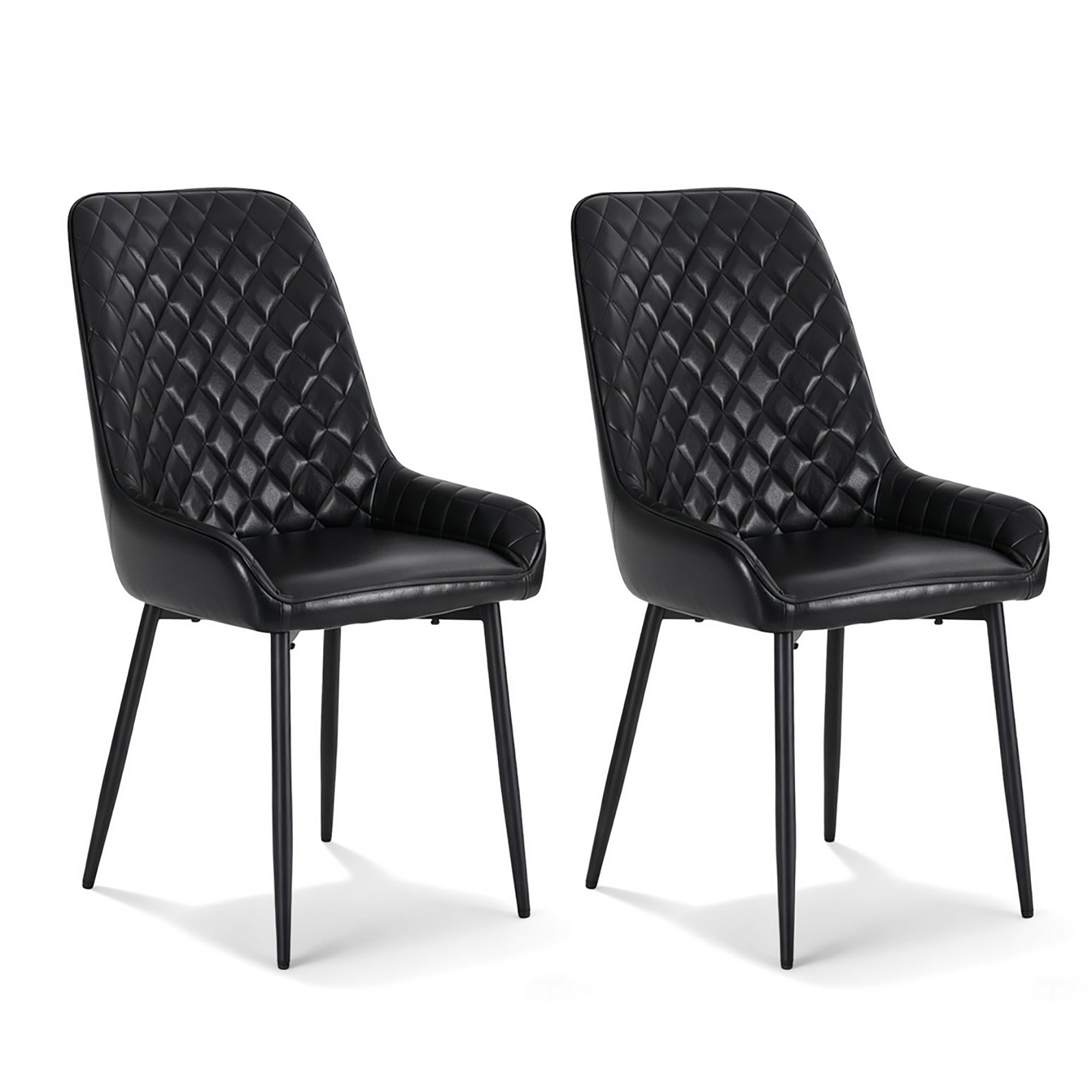 Artiss Diamond Tufted Dining Chairs Black Set of 2 or 4