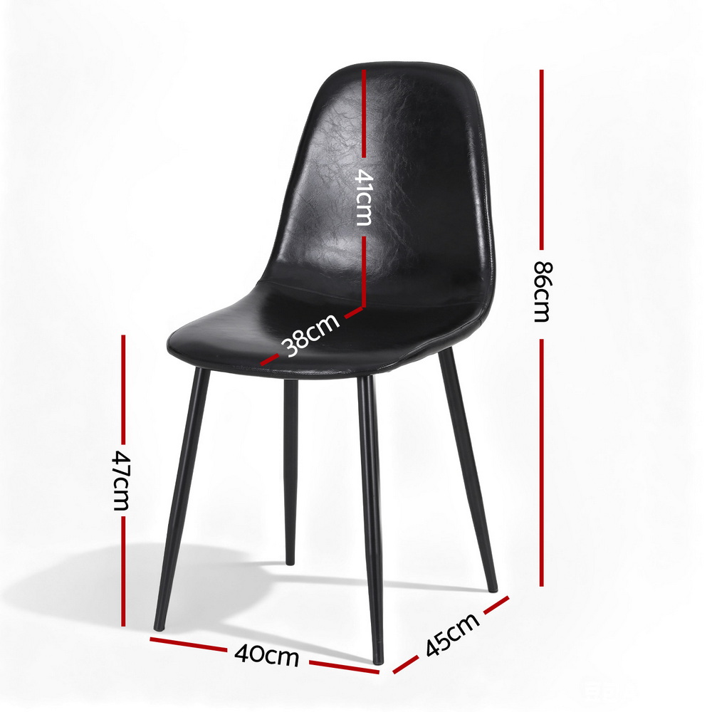 Artiss Retro PU Leather Dining Chairs in Multiple Colours view 2