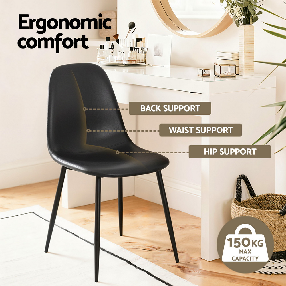 Artiss Retro PU Leather Dining Chairs in Multiple Colours view 4